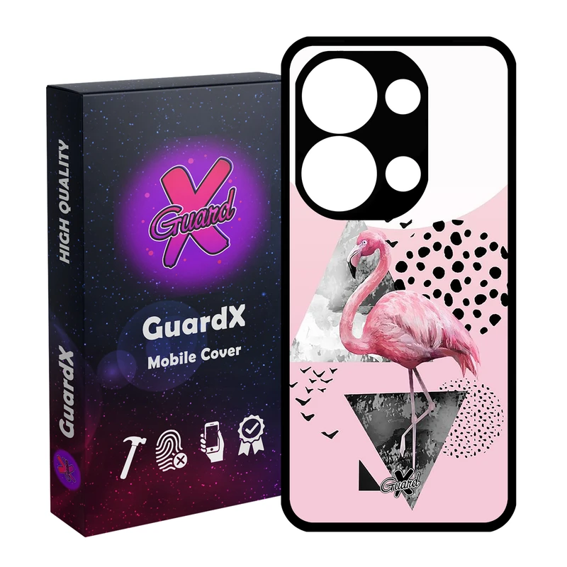 کاور گارد ایکس طرح Flamingo مدل Glass10066 مناسب برای گوشی موبایل شیائومی Redmi Note 13 Pro 4G / Poco M6 Pro 4G