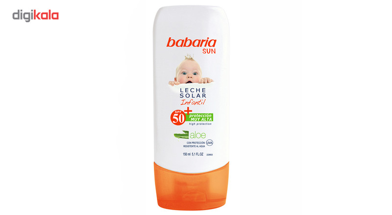 شیر بدن ضد آفتاب کودک باباریا مدل آلوئه ورا حجم 150 میلی لیتر