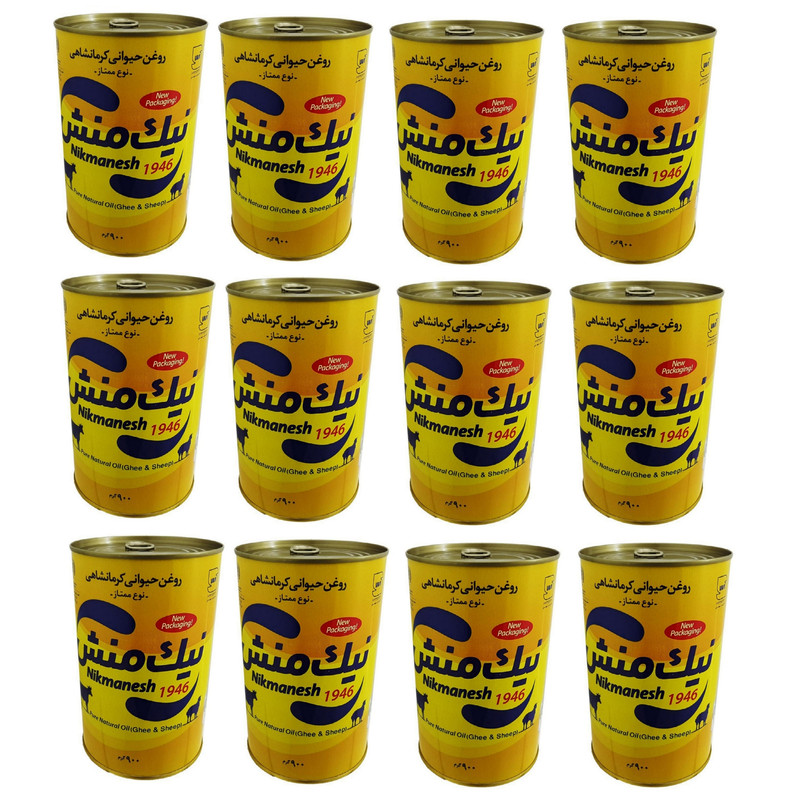 روغن حیوانی گاوی و گوسفندی نیک منش - 900 گرم بسته 12 عددی
