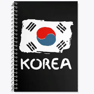 دفتر زبان 50 برگ خندالو مدل دو خط طرح پرچم کره جنوبی کد 20558