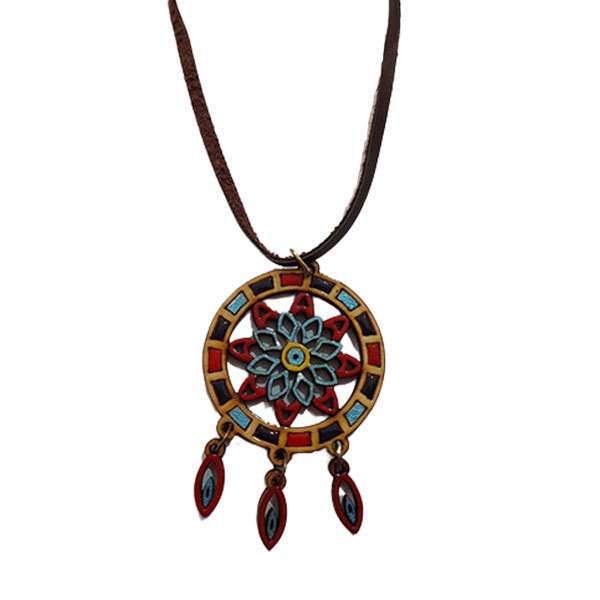 گردنبند زنانه مدل چوبی طرح دریم کچر کد NC014 گردنبند زنانه مدل چوبی طرح دریم کچر کد NC014