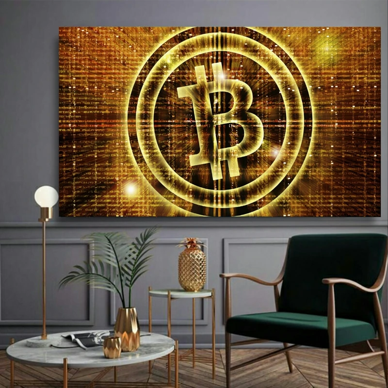 پوستر دیواری طرح بیت کوین  مدل PD464