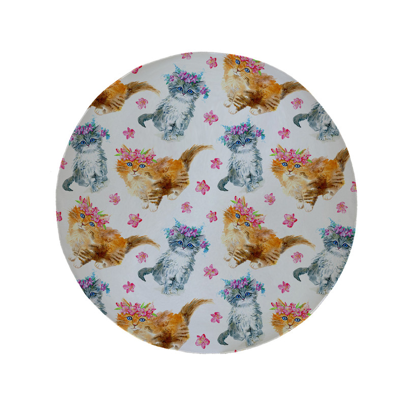 پادری مدل دایره طرح گربه کد 5871 سایز 90 × 90 سانتی متر 