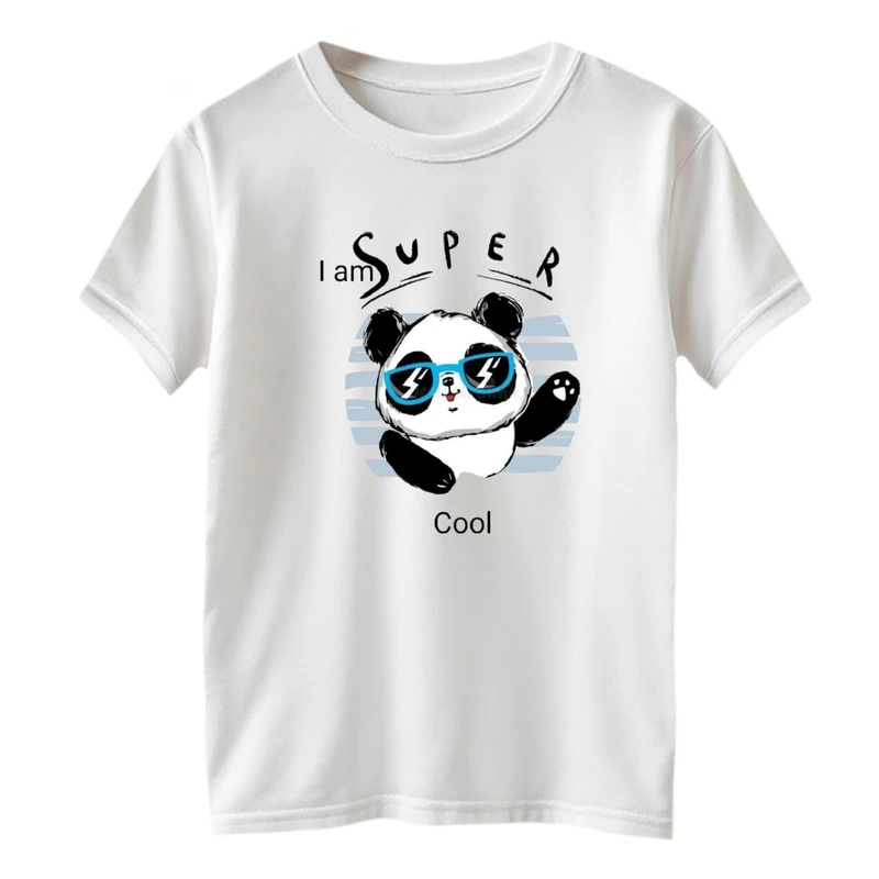تی شرت آستین کوتاه بچگانه مدل پاندا و عینک