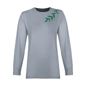 بلوز زنانه افراتین مدل برگ کد 7538 رنگ طوسی