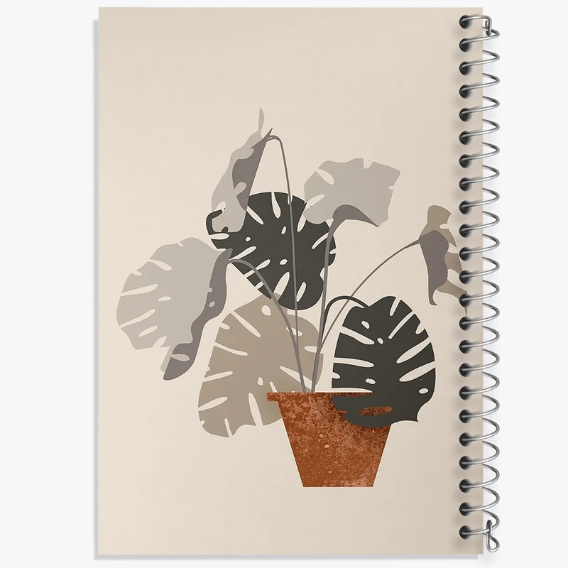 دفتر شطرنجی 50 برگ خندالو مدل گلدان برگ انجیری کد F2913