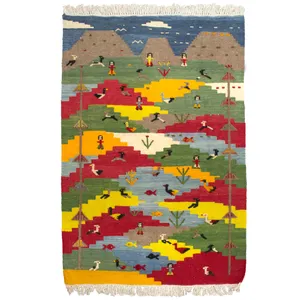 گلیم گبه دستبافت یک ونیم متری گالری سلام کد 013