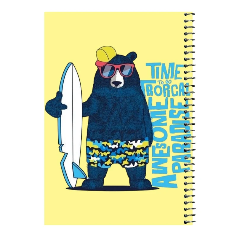 دفتر مشق 80 برگ اس جی مدل خرس اسکی    