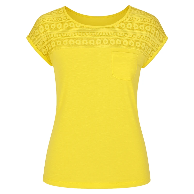 تی‌شرت آستین کوتاه زنانه مدل جلو گیپور ۰۱