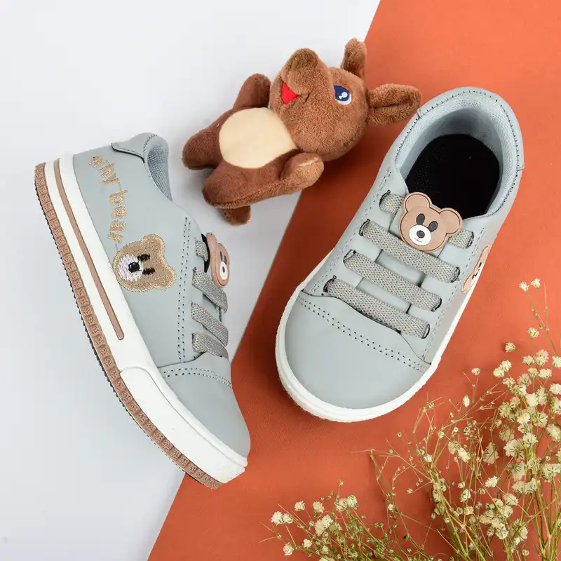 کفش راحتی  مدل تدی خرسی بند کشی کد  ELF.GRY.3598