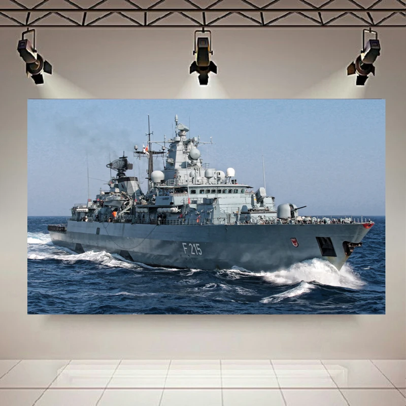 پوستر طرح کشتی جنگی مدل Brandenburg F215 German Frigate کد AR19950