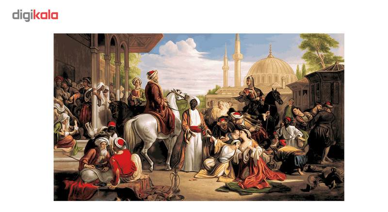 نخ و نقشه تابلو فرش سیرمان طرح بازار برده ها کد 6945