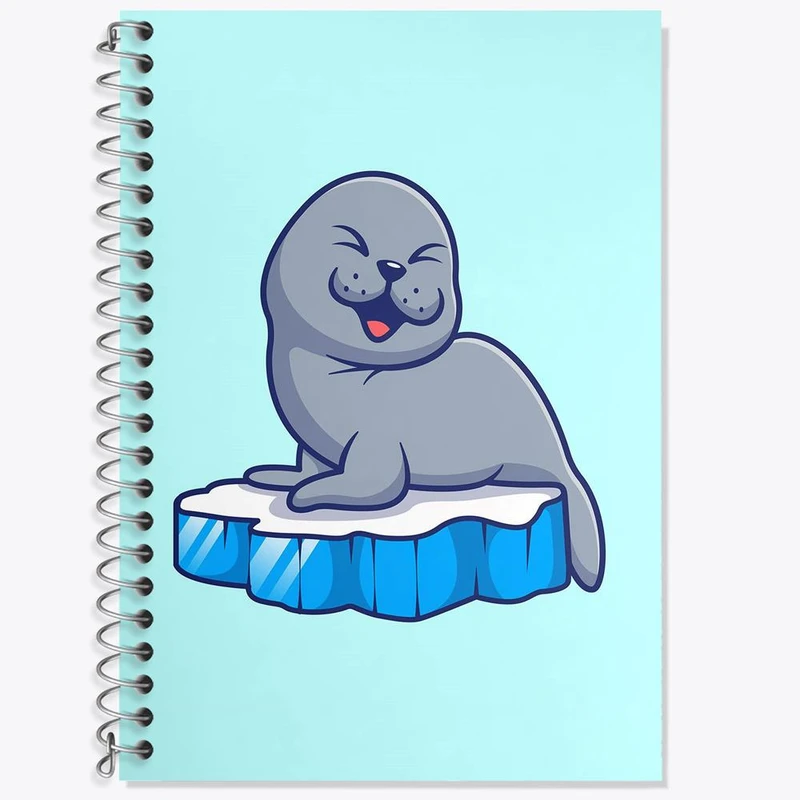 دفتر زبان 50 برگ خندالو مدل سه خط طرح حیوانات بامزه فک کد 29724