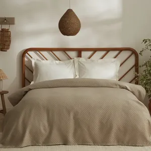 روتختی یک نفره کاراجا هوم مدل Doğasever Lorena Bej Bambu Pike T.K  سایز 230x160 سانتی‌متر