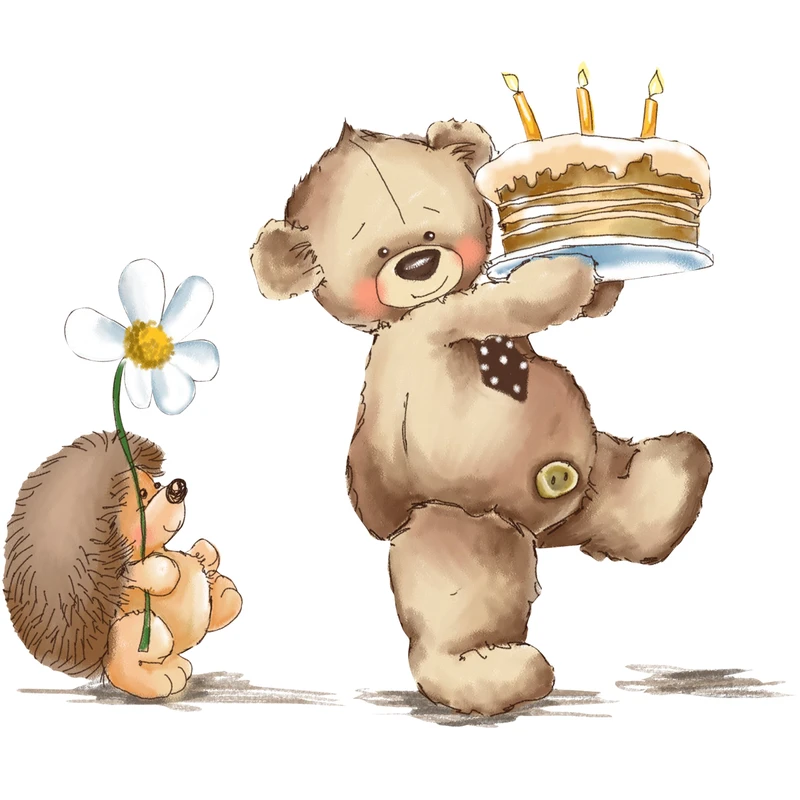 استیکر دیواری باروچین مدل تولد Teddy