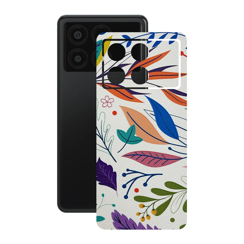 برچسب پوششی ریمکس مدل Leth طرح برگ مناسب برای گوشی موبایل شیائومی Poco X6 Pro