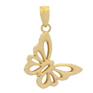 آویز گردنبند طلا 18 عیار زنانه طلای مستجابی مدل پروانه کد 2