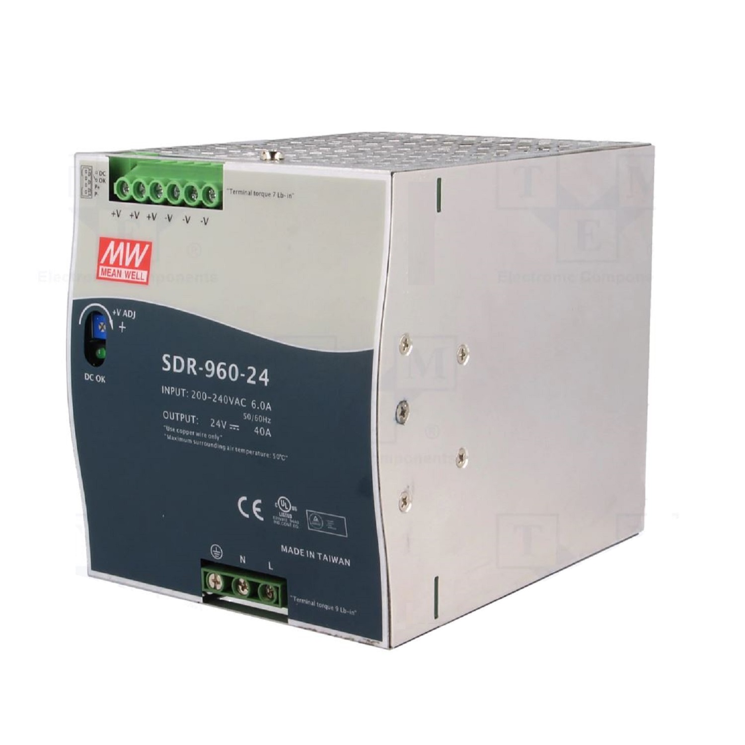 منبع تغذیه سوئیچینگ 24 ولت 40 آمپر مینول مدل SDR-960-24