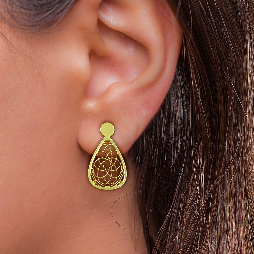گوشواره طلا 18 عیار زنانه مدوپد مدل هندسی کد GA1-13318 -  - 3