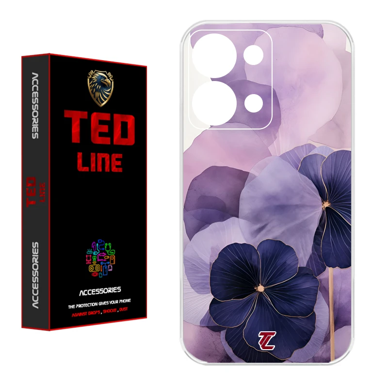 کاور تدلاین طرح گل بنفش کد 1159 مناسب برای گوشی موبایل شیائومی Redmi Note 13 4G