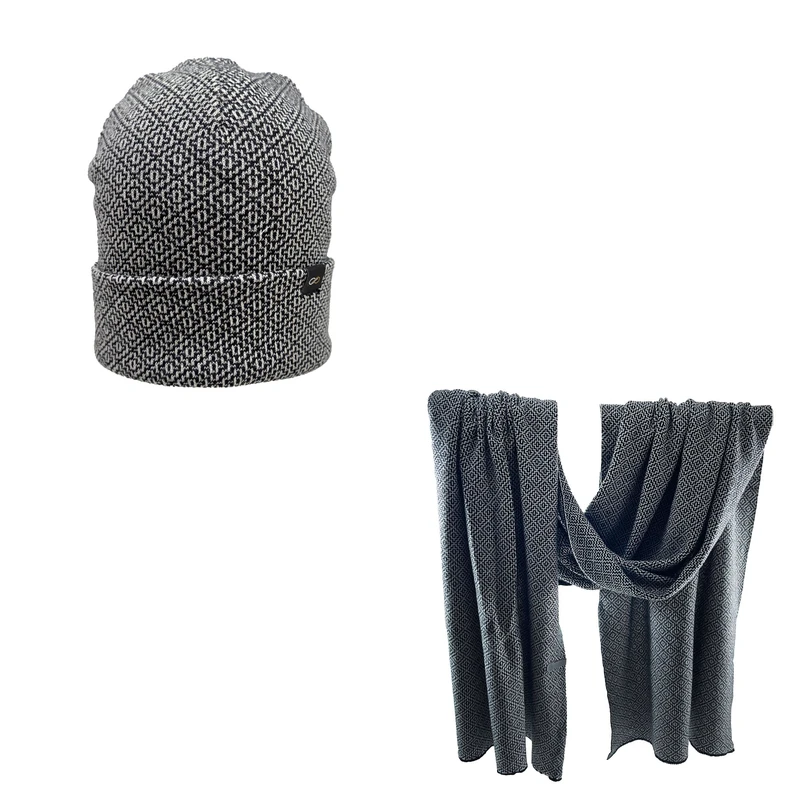 ست کلاه و شال گردن بافتنی زنانه تارتن مدل 20072