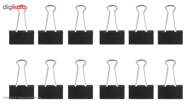 گیره کاغذ دلی مدل E38561 سایز 51 میلی متر - بسته 12 عددی