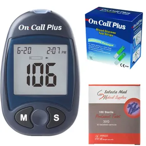 دستگاه تست قند خون ایکان مدل On Call Plus G113-111 به همراه یک بسته نوار تست و یک بسته سوزن
