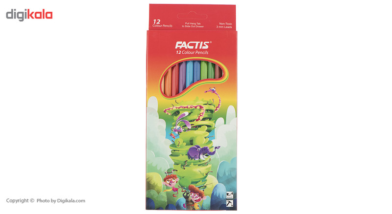 مداد رنگی 12 رنگ فکتیس با جعبه مقوایی