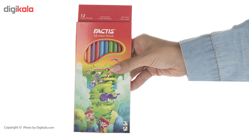 مداد رنگی 12 رنگ فکتیس با جعبه مقوایی