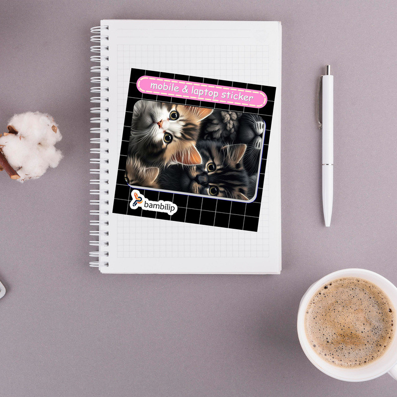 استیکر بامبیلیپ مدل کارت عابر طرح گربه های سه بعدی کد 9620488