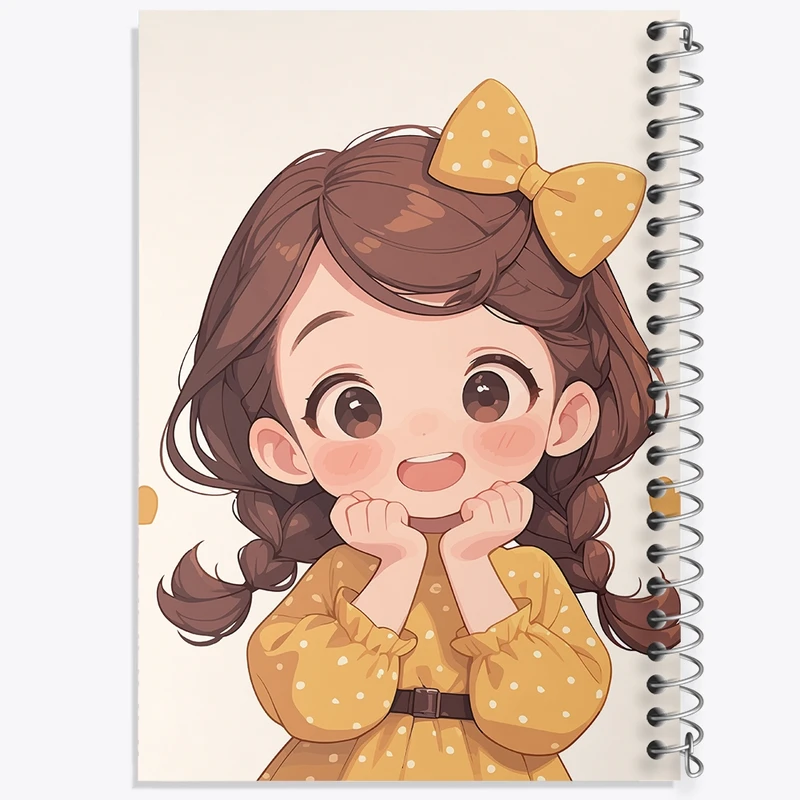 دفتر مشق 50 برگ خندالو طرح دخترانه کیوت کد F2303