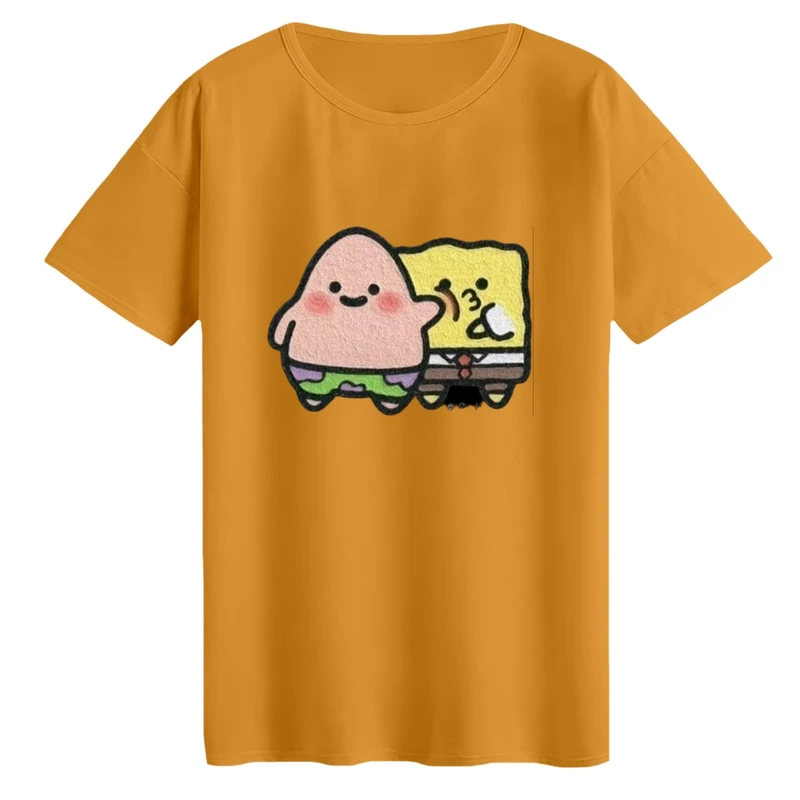 تی‌شرت لانگ آستین کوتاه زنانه مدل باب اسفنجی و پاتریک