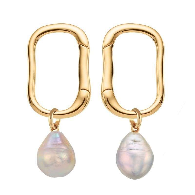 گوشواره طلا 18 عیار زنانه قیراط طرح مروارید کد GH3658