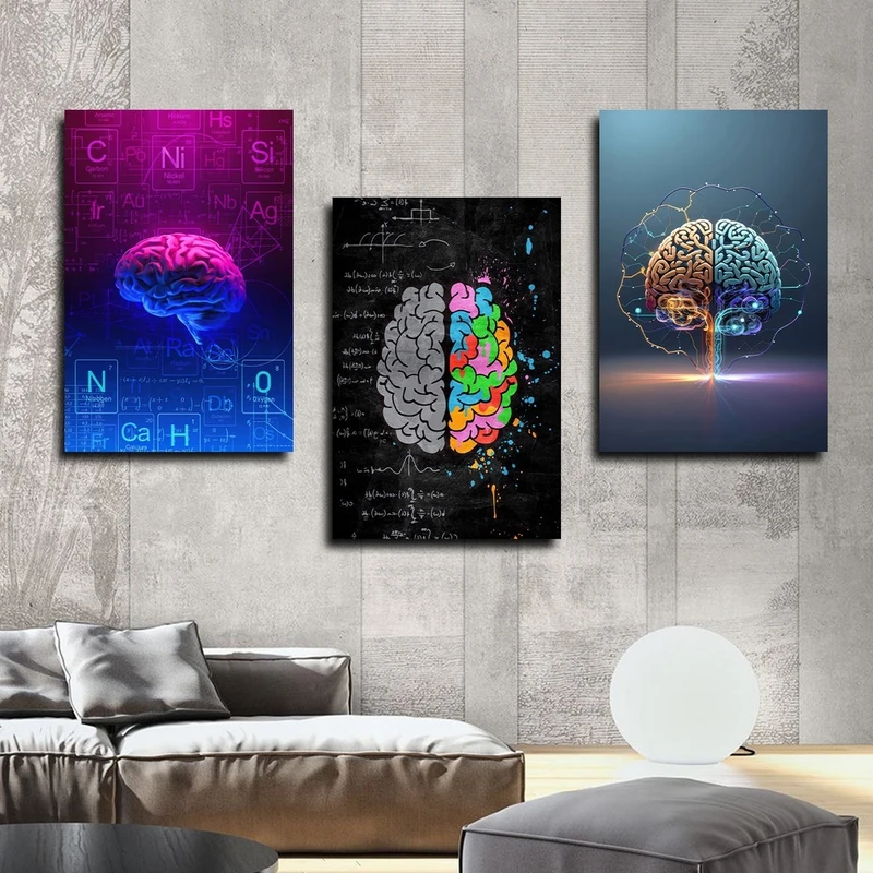 تابلو شاسی بکلیت طرح نئونی مغز مدل SH-2825 مجموعه 3 عددی