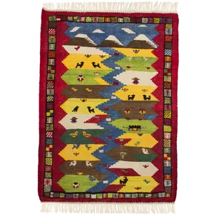 گلیم گبه دستبافت یک و نیم متری گالری سلام کد 018