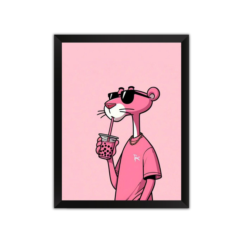 تابلو مدل پلنگ صورتی