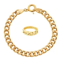 نیم ست طلا 18 عیار زنانه رضا گلد مدل کارتیه زنجیری