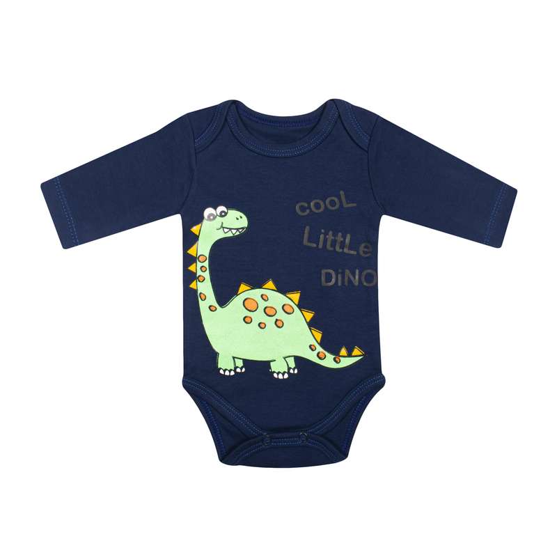 بادی آستین بلند نوزادی هاگز طرح Little Dino کد HS50
