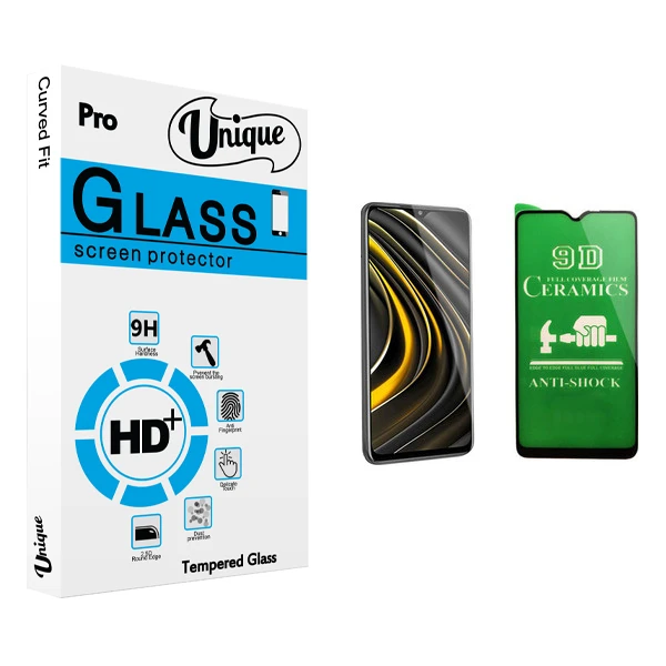 محافظ صفحه نمایش سرامیکی يونيک مدل +Clear مناسب برای گوشی موبایل شیائومی Poco M3
