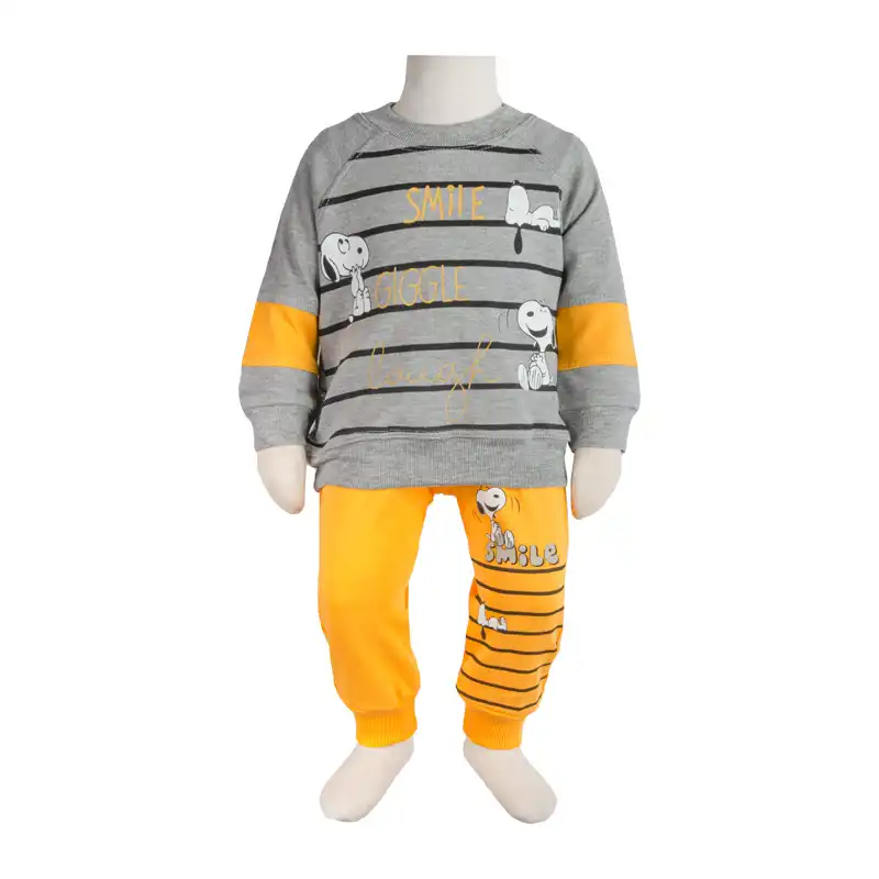 ست سویشرت و شلوار نوزادی آدمک مدل اسنوپی کد 110029