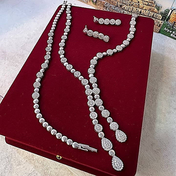 نیم ست نقره زنانه کد glsr-855