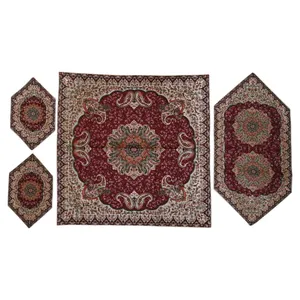 ست 4 تکه رومیزی ترمه مدل ترنج