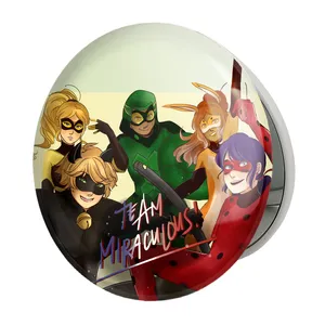 آینه جیبی خندالو طرح دختر کفشدوزکی مدل تاشو کد 25036 