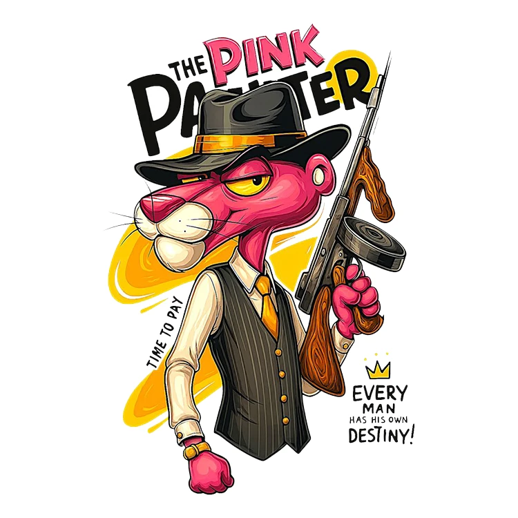 استیکر پارچه و لباس پاد آفرین مدل پلنگ صورتی کد 183