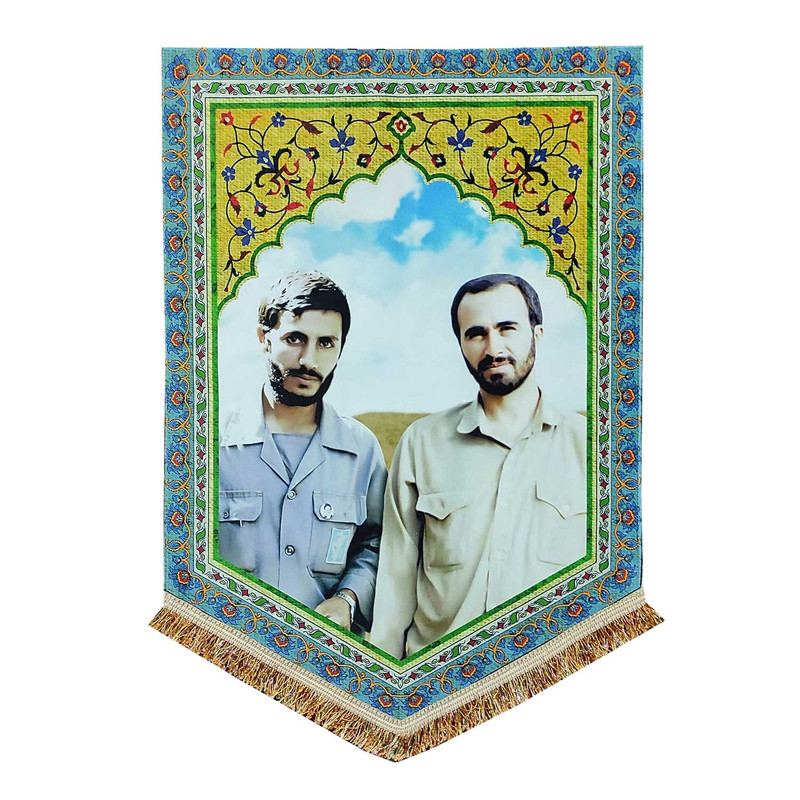 پرچم مدل مذهبی دفاع مقدس طرح شهید حسین خرازی و شهید ابراهیم همت