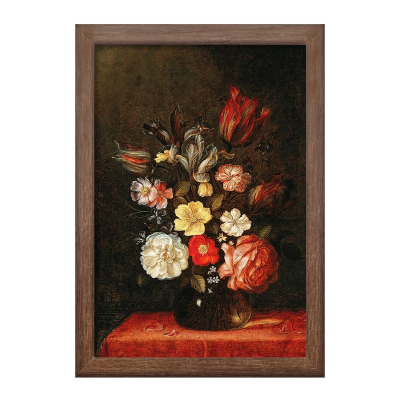 تابلو خندالو طرح نقاشی گلدان گل اثر پیتر ون دو ون کد F12247