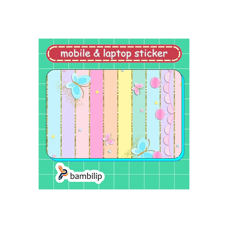 استیکر بامبیلیپ مدل کارت عابر طرح پروانه فانتزی کد 3600894