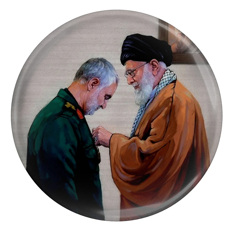 مگنت مدل S12604 طرح سردار شهید حاج قاسم سلیمانی و رهبر سید علی خامنه ای