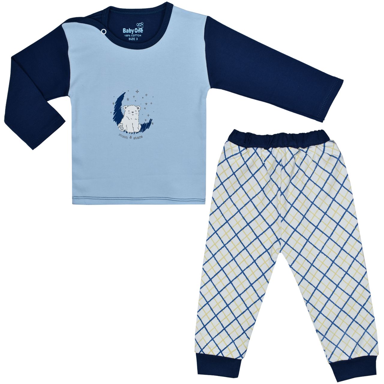 ست تی شرت و شلوار نوزادی بی بی وان مدل خرس قطبی کد 2 -  - 1