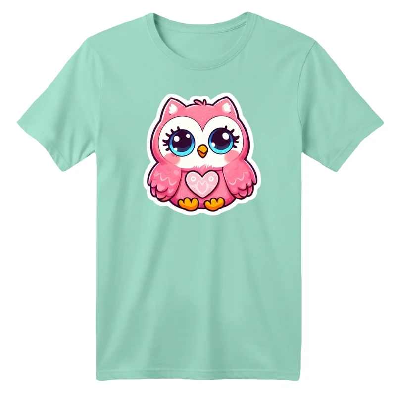 تی شرت آستین کوتاه بچگانه مدل جغد کد 02